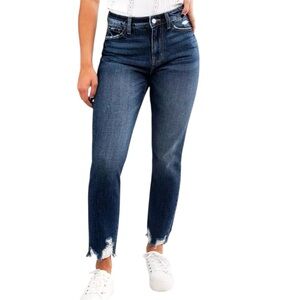Buckle KanCan Signature Mom Jeans Sz 26 Ultra High Rise Distressed Rigid Denim